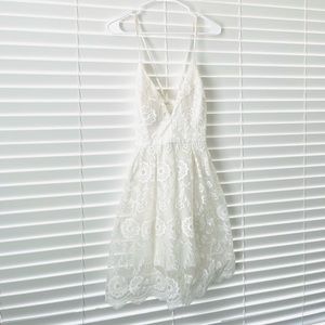 Beautiful white lace mini dress